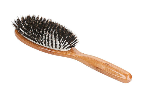 BASS BRUSHES - Large Oval Hairbrush with Firm Natural Bristles - 1 Brush