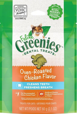 GREENIES - Feline Oven Roasted Chicken Flavor Dental Cat Treats - 2.1 oz. (60 g)