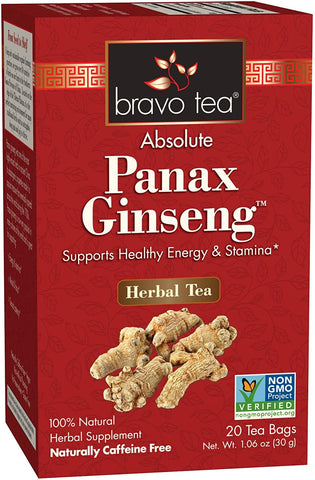 BRAVO TEAS - Absolute Panax Ginseng Herbel Tea - 20 Tea Bags