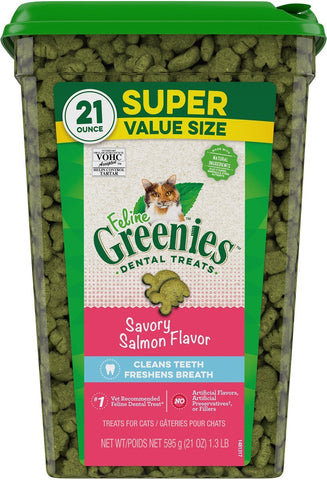 GREENIES - Feline Dental Treats Savory Salmon Flavor - 21 oz (595 g)