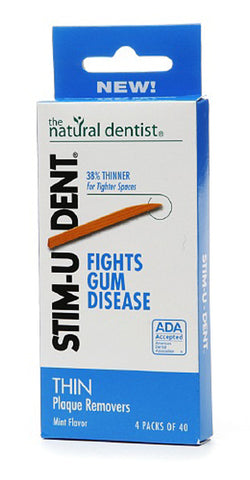 Natural Dentist - Stim-U-Dent Plaque Removers Thin Mint Flavor - 6 x 4 Packs