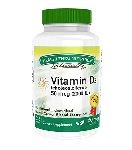 HEALTH THRU NUTRITION - Vitamin D3 50mcg 2,000 IU