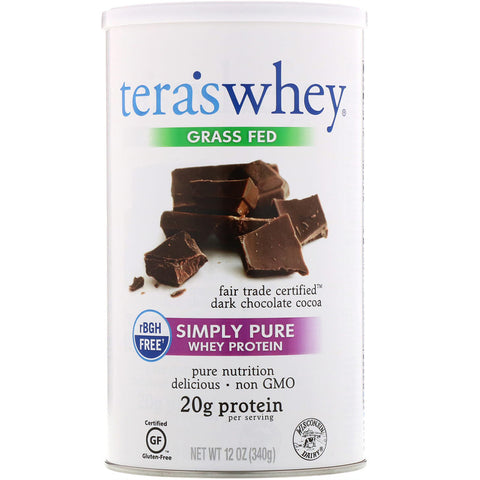 TERA'S WHEY - Simply Pure Whey Protein Fair Trade Certified Dark Chocolate Cocoa