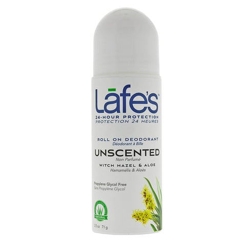 LAFES - Deodorant  Roll-On Unscented, Witch Hazel & Aloe