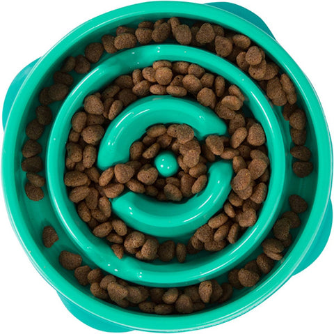 OUTWARD HOUND - Fun Feeder Teal Dog Bowl Small
