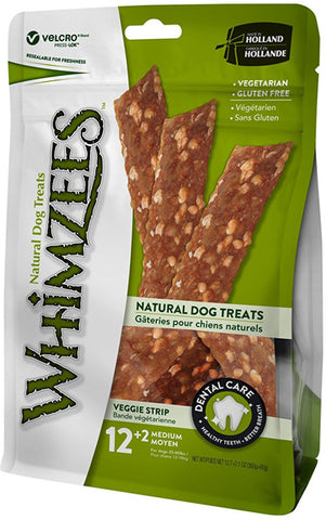 WHIMZEES - Veggie Strip Dental Dog Treats Medium 14 Pieces
