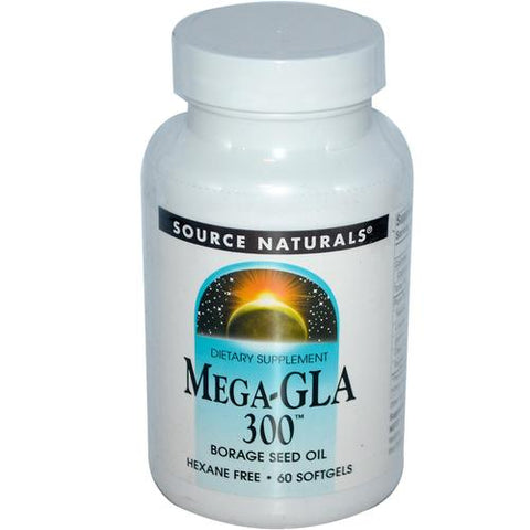 Source Naturals - Mega-GLA 300 Borage Seed Oil - 60 softgels