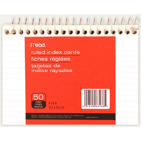 MEAD - Ruled Colored Index Cards 4 x 6 Inches