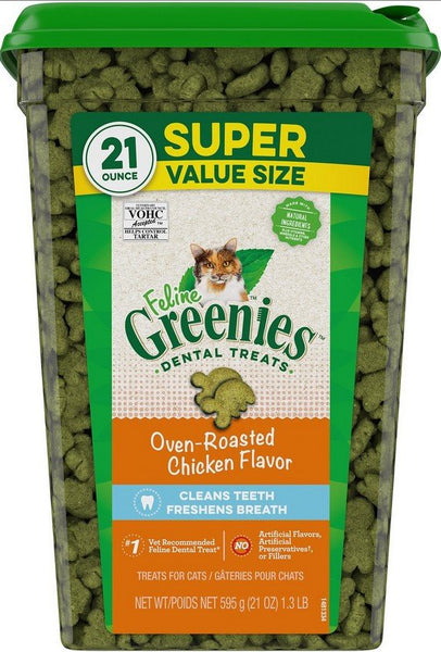 GREENIES - Feline Oven Roasted Chicken Flavor Dental Cat Treats - 21 oz (565 g)