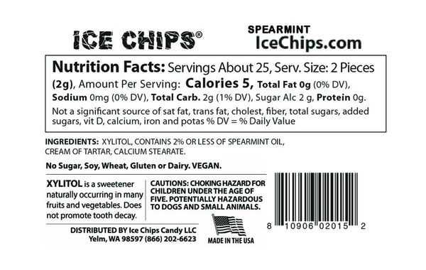 ICE CHIPS CANDY - Spearmint - 1.76 oz. (50 g)
