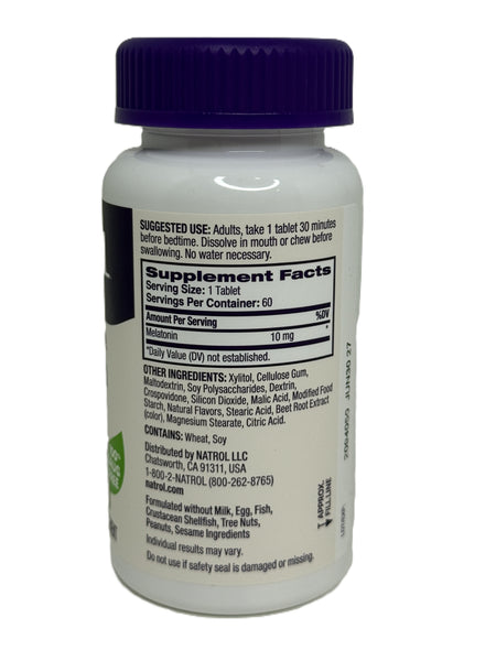 NATROL - Melatonin Fast Dissolve Maximum Strength Citrus 10mg - 60 Tablets