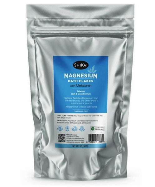SHIKAI - Magnesium Bath Flakes with Melatonin - 2 lb (907 g)