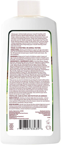 DESERT ESSENCE - Neem Mouthwash Cinnamint - 16 fl oz (473 ml)