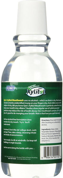 EPIC DENTAL - Xylitol Mouthwash Spearmint - 16 fl. oz.