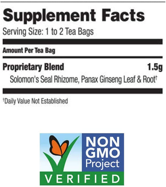 BRAVO TEAS - Absolute Panax Ginseng Herbel Tea - 20 Tea Bags