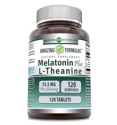 AMAZING NUTRITION - Amazing Formulas Melatonin Plus L-Theanine 10 mg - 120 Tablets