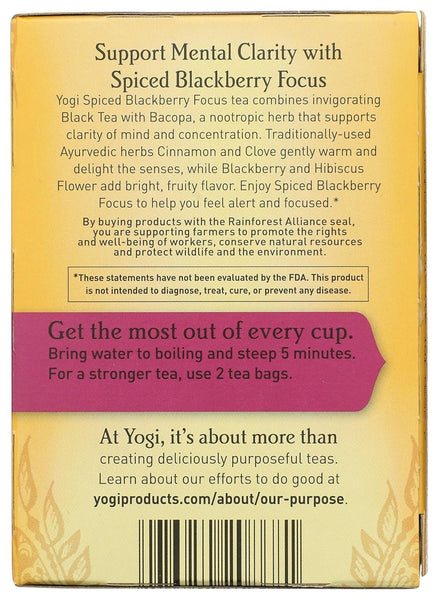 YOGI TEA - Yogi Tea Spiced Blackberry Focus - 16 Tea Bags