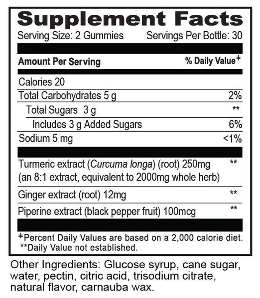 YUM-V'S - Turmeric with Ginger & Black Pepper - 60 Gummies
