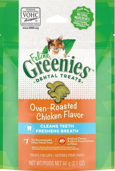 GREENIES - Feline Oven Roasted Chicken Flavor Dental Cat Treats - 2.1 oz. (60 g)