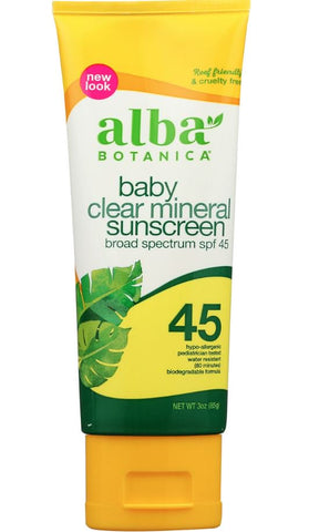 ALBA BOTANICA - Baby Mineral Sunscreen Broad Spectrum spf 45 - 3 oz (85 g)