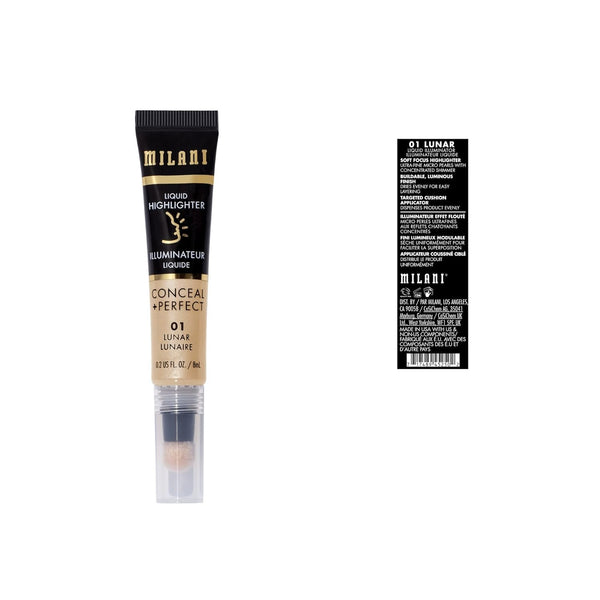 MILANI - Conceal + Perfect Liquid Highlighter LUNAR - 0.2 fl oz (8 ml)