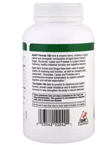 KYOLIC - Aged Garlic Extract Cleanse & Digestion Formula 102- 200 Veggie Capsules