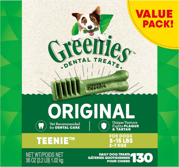 GREENIES - Original Teenie Dental Dog Treats - 130 Treats
