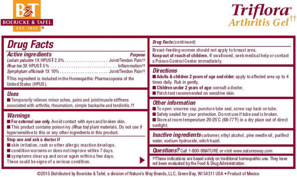 BOERICKE & TAFEL - Triflora Arthritis Gel - 2.75 oz.