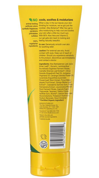 ALBA BOTANICA - After Sun Gel 80% Aloe Vera - 8 oz. (227 g)