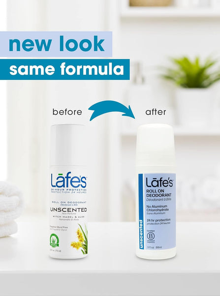 LAFES - Deodorant Roll-On Unscented - 3 fl oz (88 ml)
