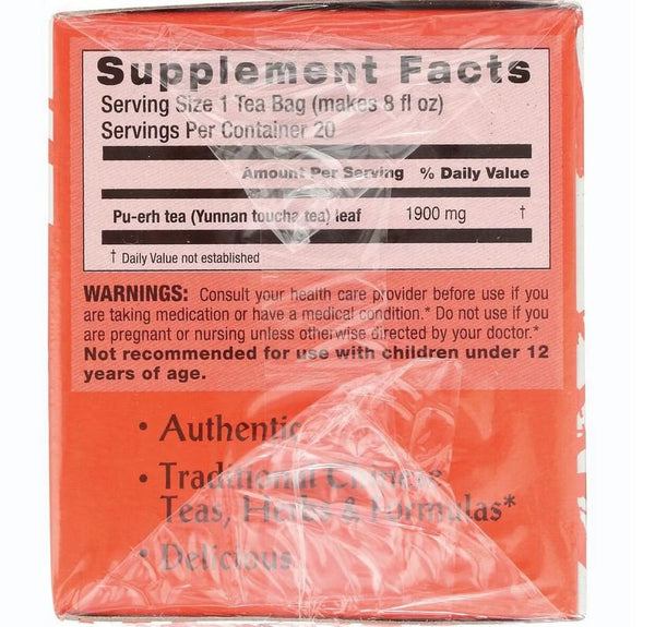Triple Leaf Tea - Cholesterid Pu-Erh Tea - 20 Tea Bags