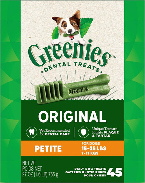 GREENIES - Original Petite Dental Dog Treats - 45 Count