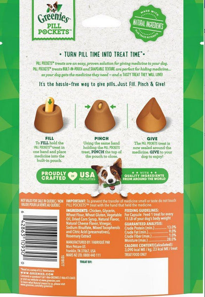 GREENIES - Pill Pockets Capsules Dog Treats Cheese Flavor - 30 Treats (3.2 oz./90 g)