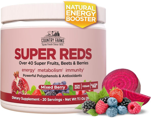 Country Farms - Super Reds Powder Mixed Berry - 7.1 oz (200 g)