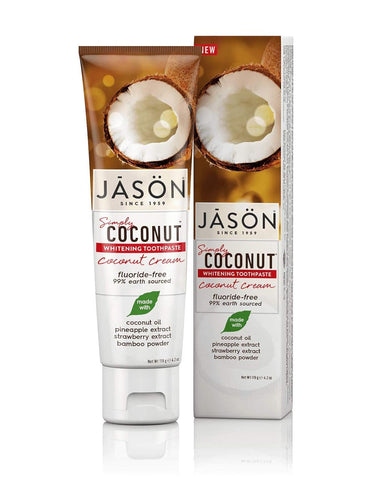 JASON - Simply Coconut Whitening Toothpaste, Coconut Cream - 4.2 oz (119 g)