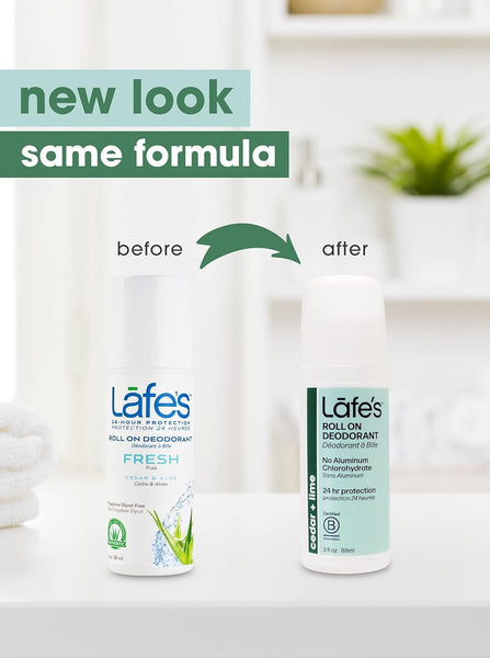 LAFES - Deodorant Roll-On Fresh, Cedar & Lime - 3 fl oz (88 ml)