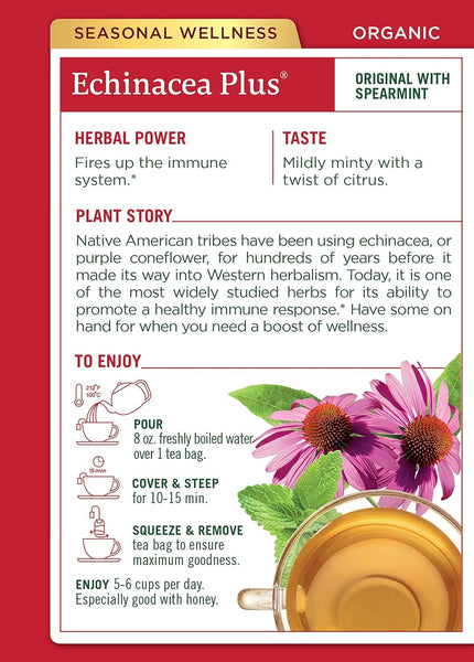 TRADITIONAL MEDICINALS - Organic Echinacea Plus - 16 Tea Bags