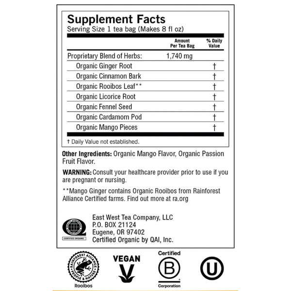 YOGI TEA - Yogi Tea Mango and Ginger - 16 Tea Bags