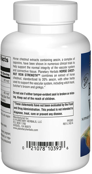 Planetary Herbals - Horse Chestnut Vein Strength - 90 Tablets