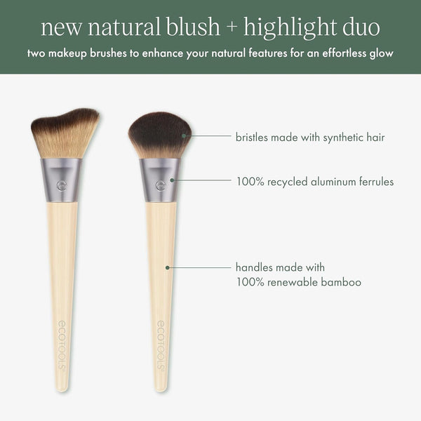 EcoTools - Blush + Highlight Brush Duo Set - 2 Brushes