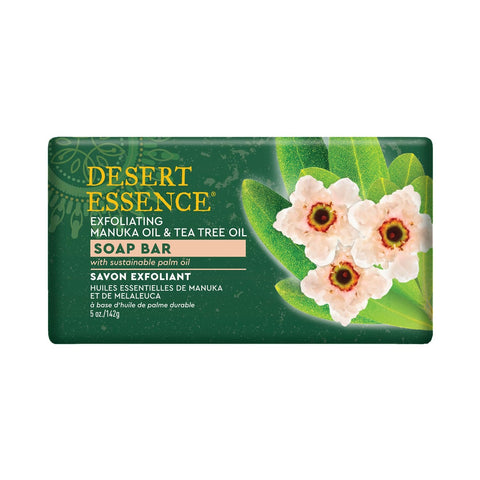 DESERT ESSENCE -Exfoliating Manuka Oil & Tea Tree Oil Bar Soap - 5 oz (142 g)