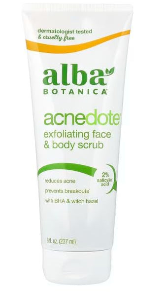 ALBA BOTANICA - ACNEdote Exfoliating Face & Body Scrub - 8 oz. (227 g)