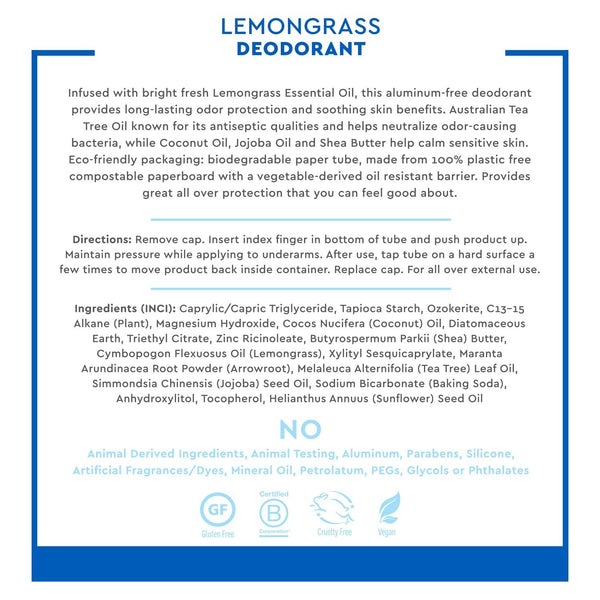 DESERT ESSENCE - Deodorant Lemongrass - 2.25 oz (63 g)