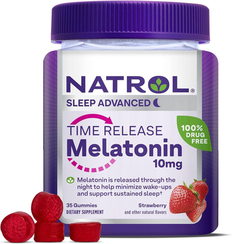 NATROL - Melatonin 10mg Time Release - 35 Gummies