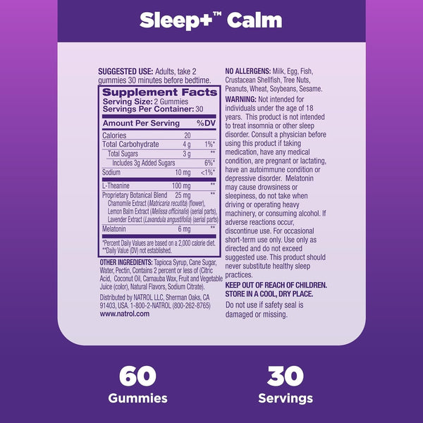 NATROL - Sleep+ Calm Strawberry - 60 Gummies