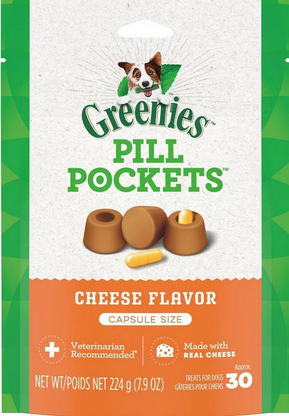 GREENIES - Pill Pockets Capsules Dog Treats Cheese Flavor - 30 Treats (3.2 oz./90 g)