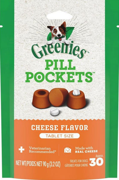 GREENIES - Pill Pockets Tablets Dog Treats Cheese Flavor - 30 Treats (3.2 oz./90 g)