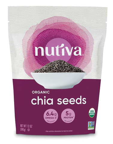 NUTIVA - Organic Black Chia Seeds - 12 oz. (355 g)