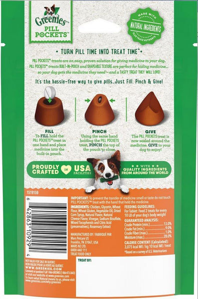 GREENIES - Pill Pockets Tablets Dog Treats Cheese Flavor - 30 Treats (3.2 oz./90 g)