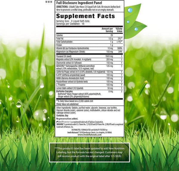 IRWIN NATURALS - Power to Sleep PM Melatonin Free - 50 Softgels